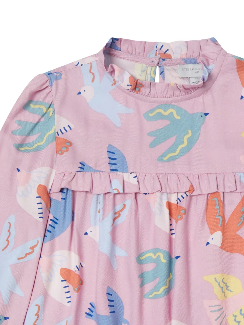 Stella McCartney Kids Shirt met duif-print en ruches Roze