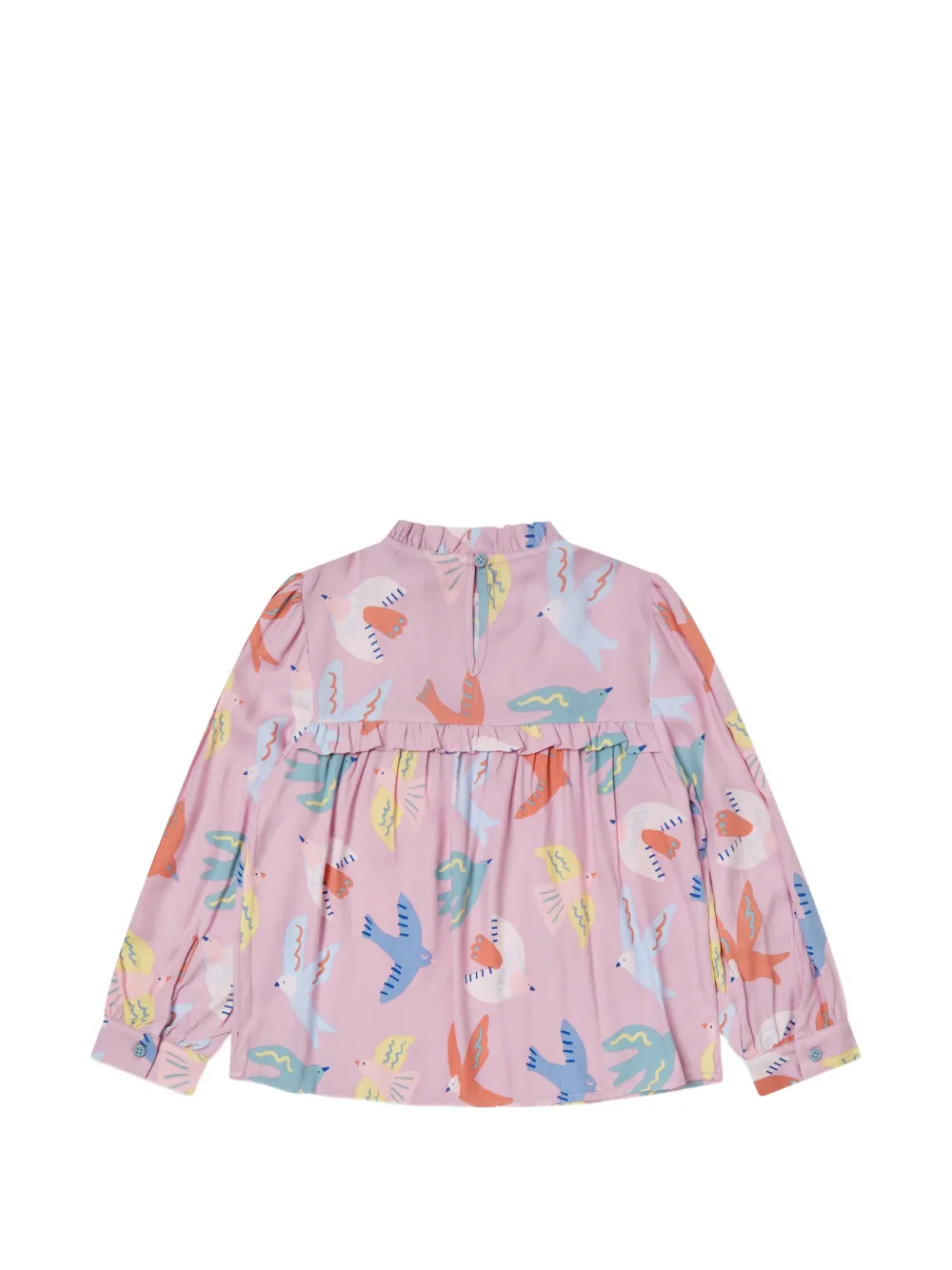 Stella McCartney Kids Shirt met duif-print en ruches Roze