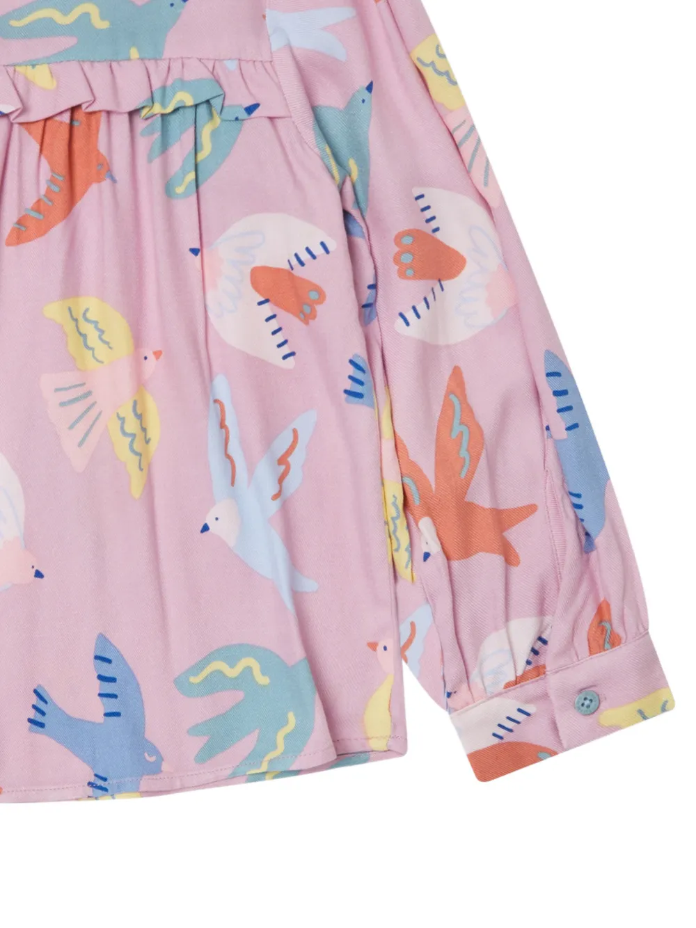 Stella McCartney Kids Shirt met duif-print en ruches Roze