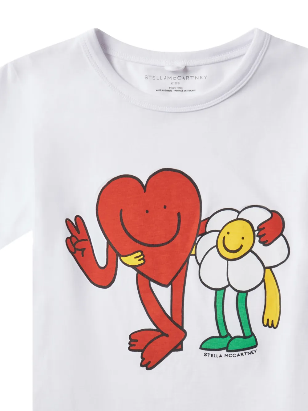 Stella McCartney Kids Katoenen T-shirt met logoprint Wit