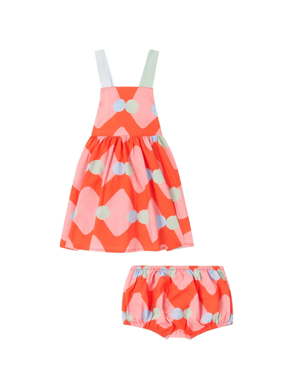 Stella McCartney Kids geometric-print bloomer and dress set - Arancione