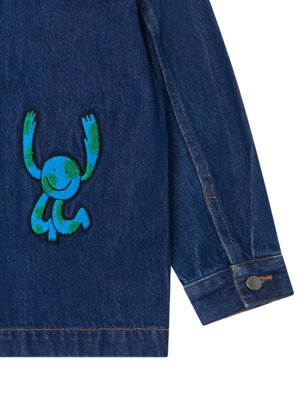 Stella McCartney Kids Earth Friends denim jack met grafische patch Blauw
