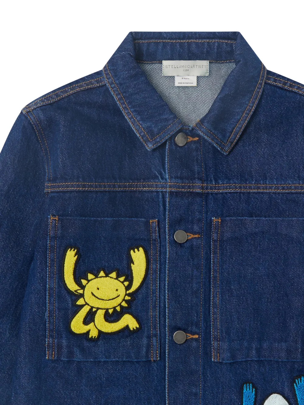 Stella McCartney Kids Earth Friends denim jack met grafische patch Blauw