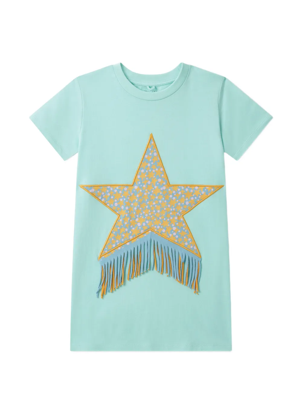 Stella McCartney Kids star-print fringed dress - Blu