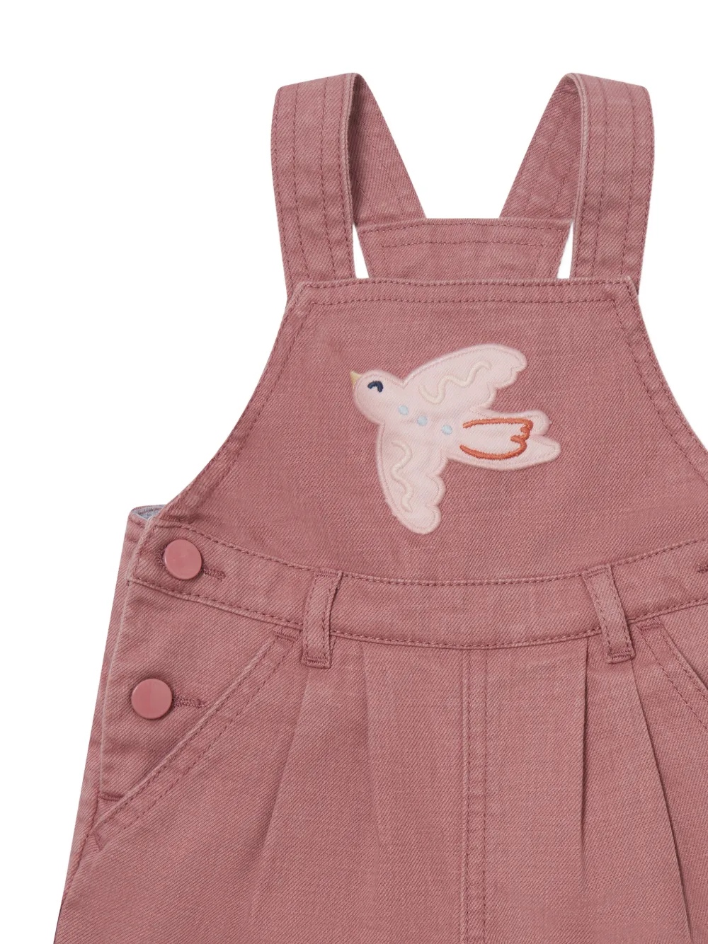 Stella McCartney Kids Tuinbroek met vogel-patchwork Roze