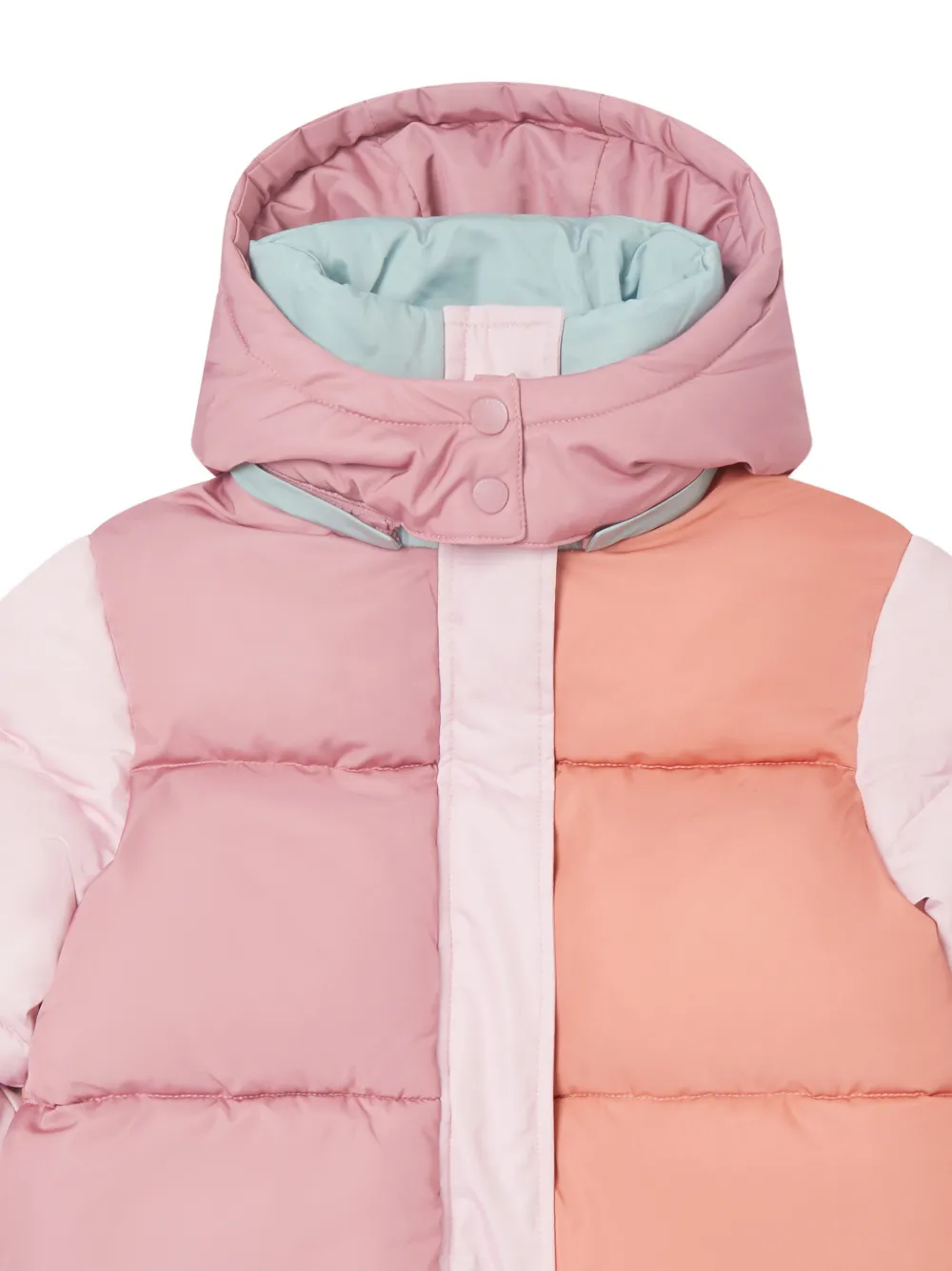 Stella McCartney Kids Donsjas met colourblocking en capuchon Roze