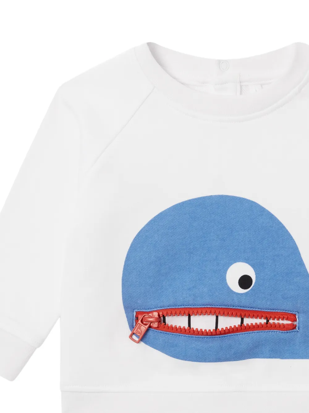 Stella McCartney Kids whale-motif cotton sweatshirt Wit