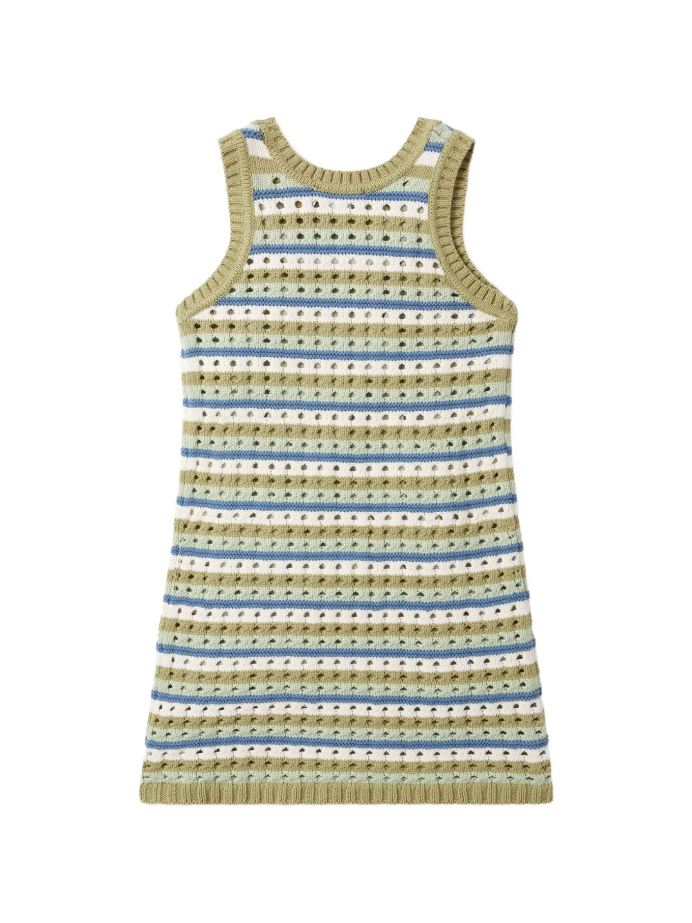 Stella McCartney Kids Opengebreide gestreepte jurk Groen