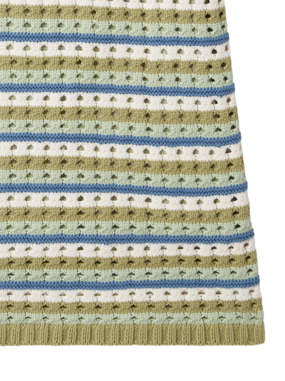 Stella McCartney Kids Opengebreide gestreepte jurk Groen