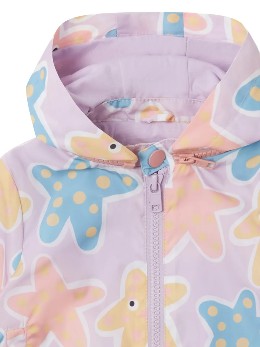 Stella McCartney Kids Jack met zeester-print en capuchon Paars