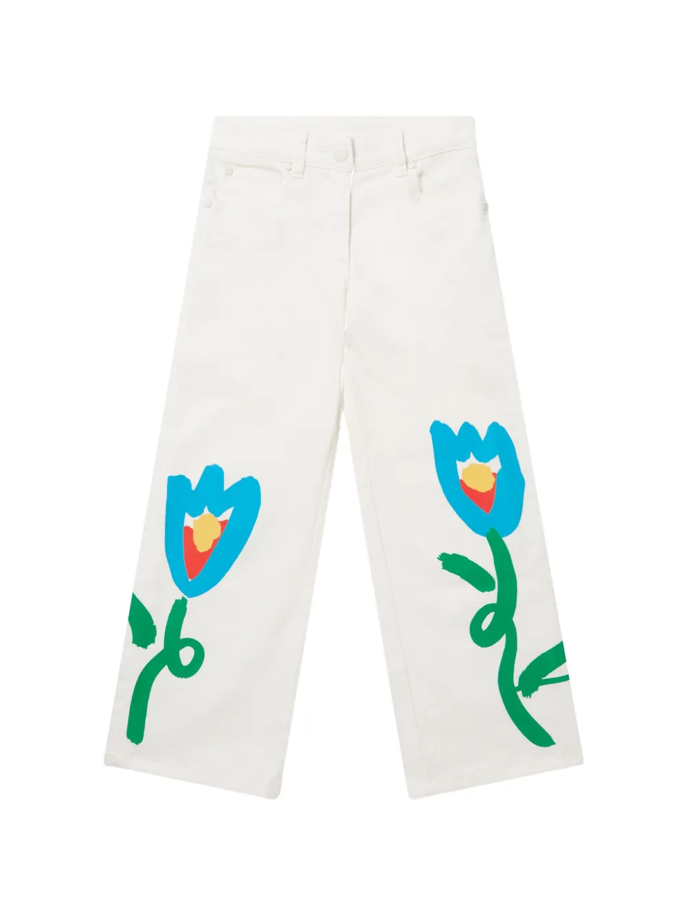Stella McCartney Kids tulip-print trousers - Bianco