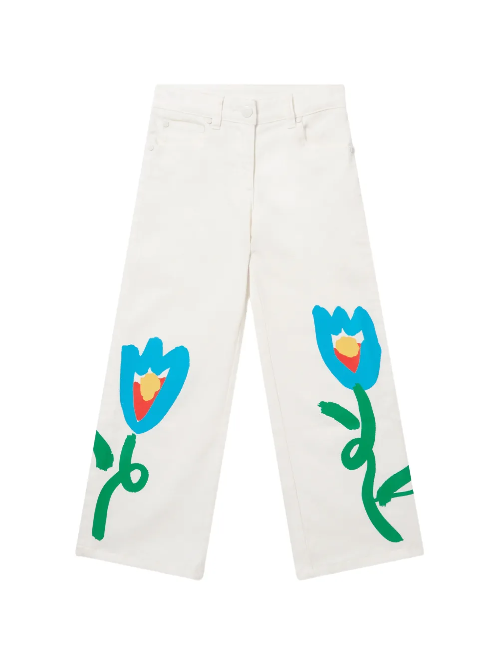 Stella McCartney Kids tulip-print trousers - Bianco