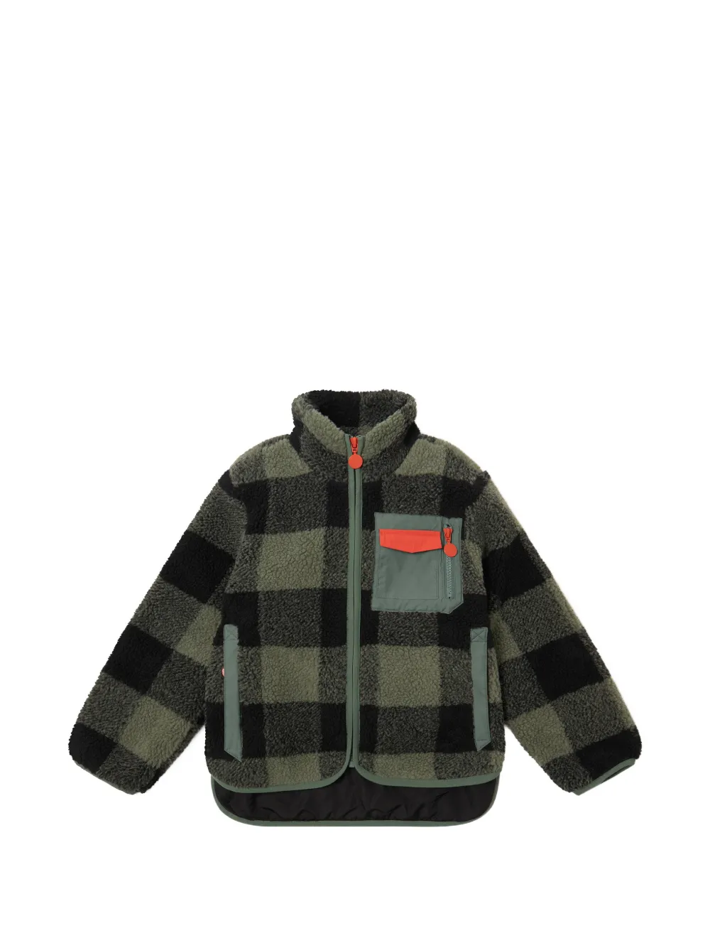 Stella McCartney Kids check-pattern fleece jacket - Verde