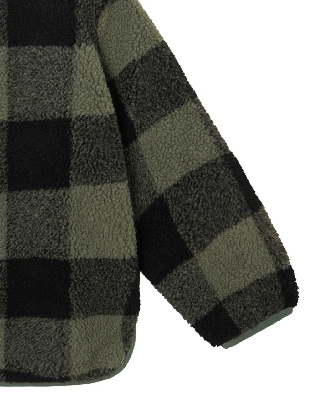 Stella McCartney Kids check-pattern fleece jacket Groen
