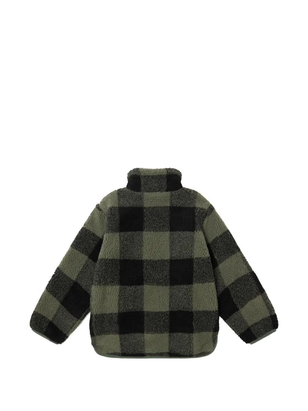 Stella McCartney Kids check-pattern fleece jacket Groen