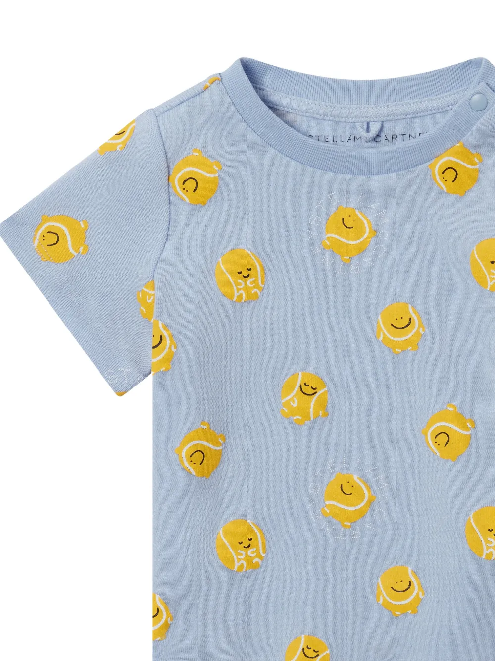 Stella McCartney Kids T-shirt met tennisbal-print Blauw