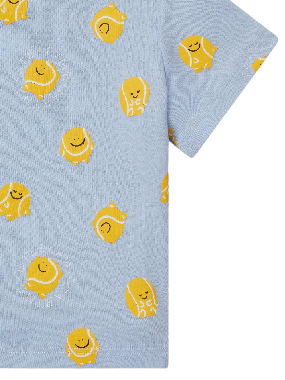 Stella McCartney Kids T-shirt met tennisbal-print Blauw