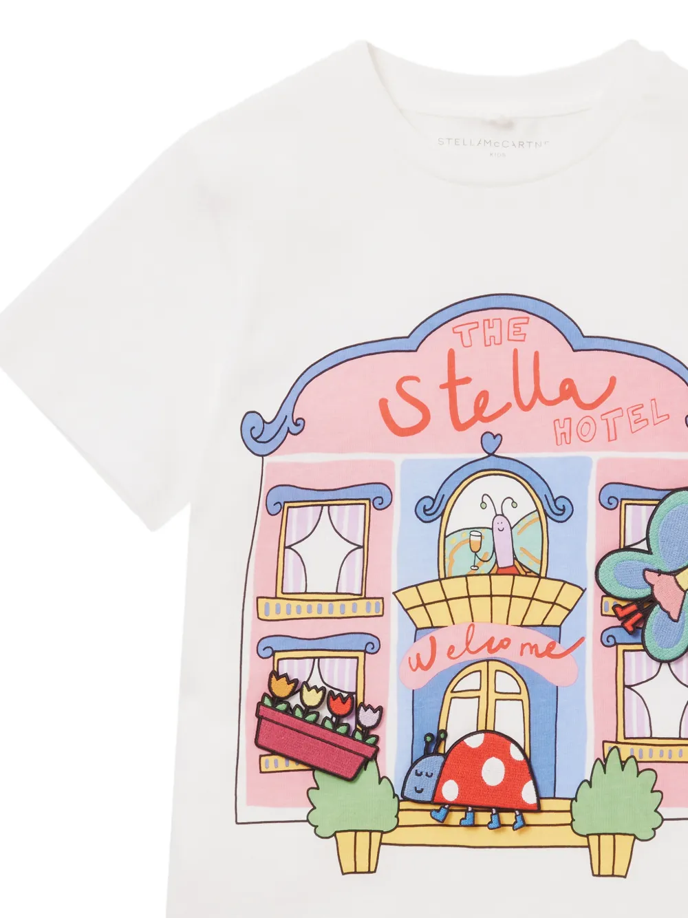 Stella McCartney Kids Hotel T-shirt met grafische print Wit