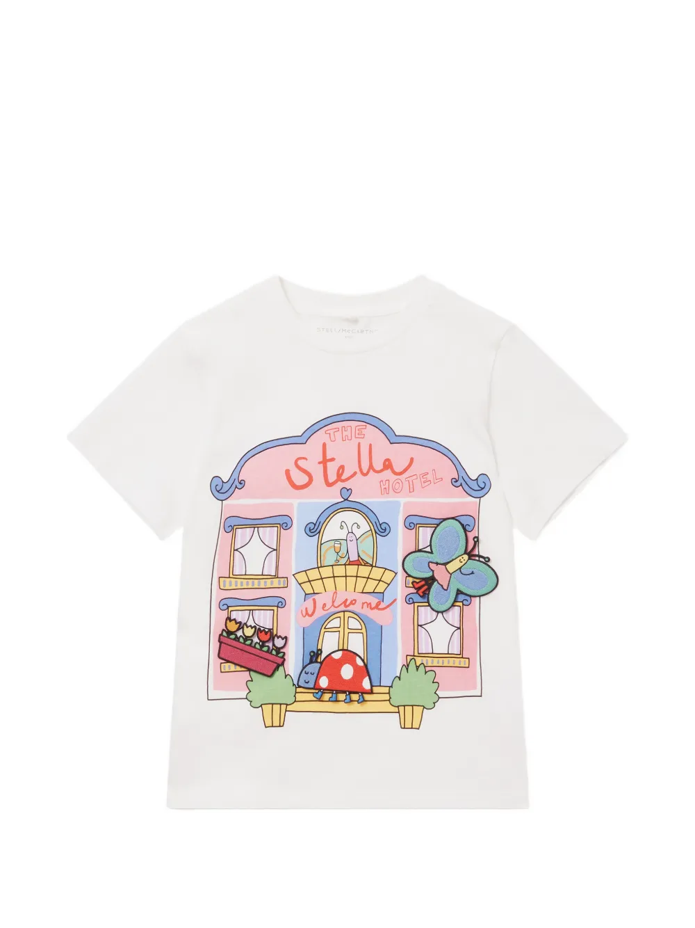 Stella McCartney Kids Hotel graphic-print T-shirt - Bianco