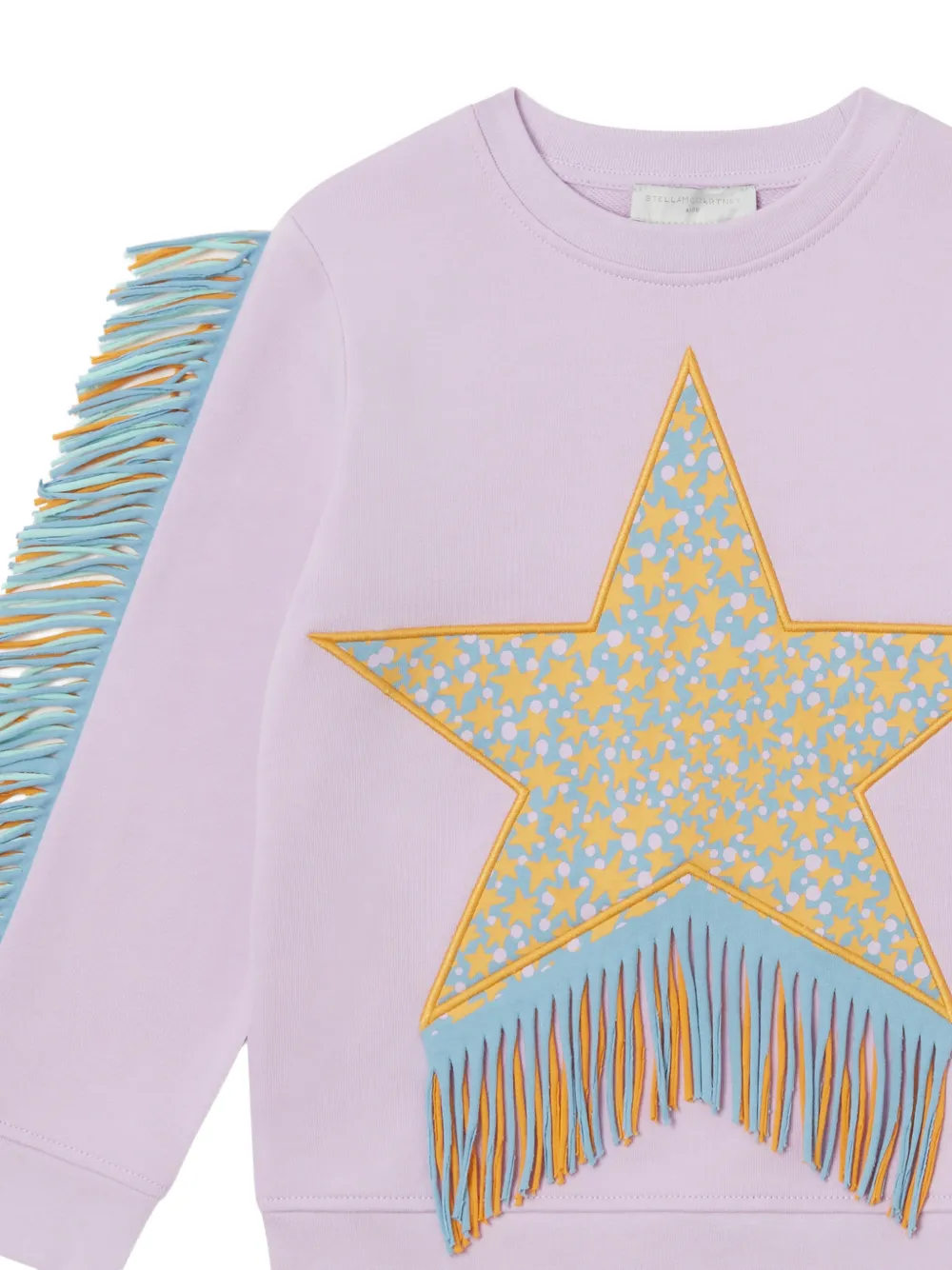 Stella McCartney Kids Sweater met ster-patch en franje Paars