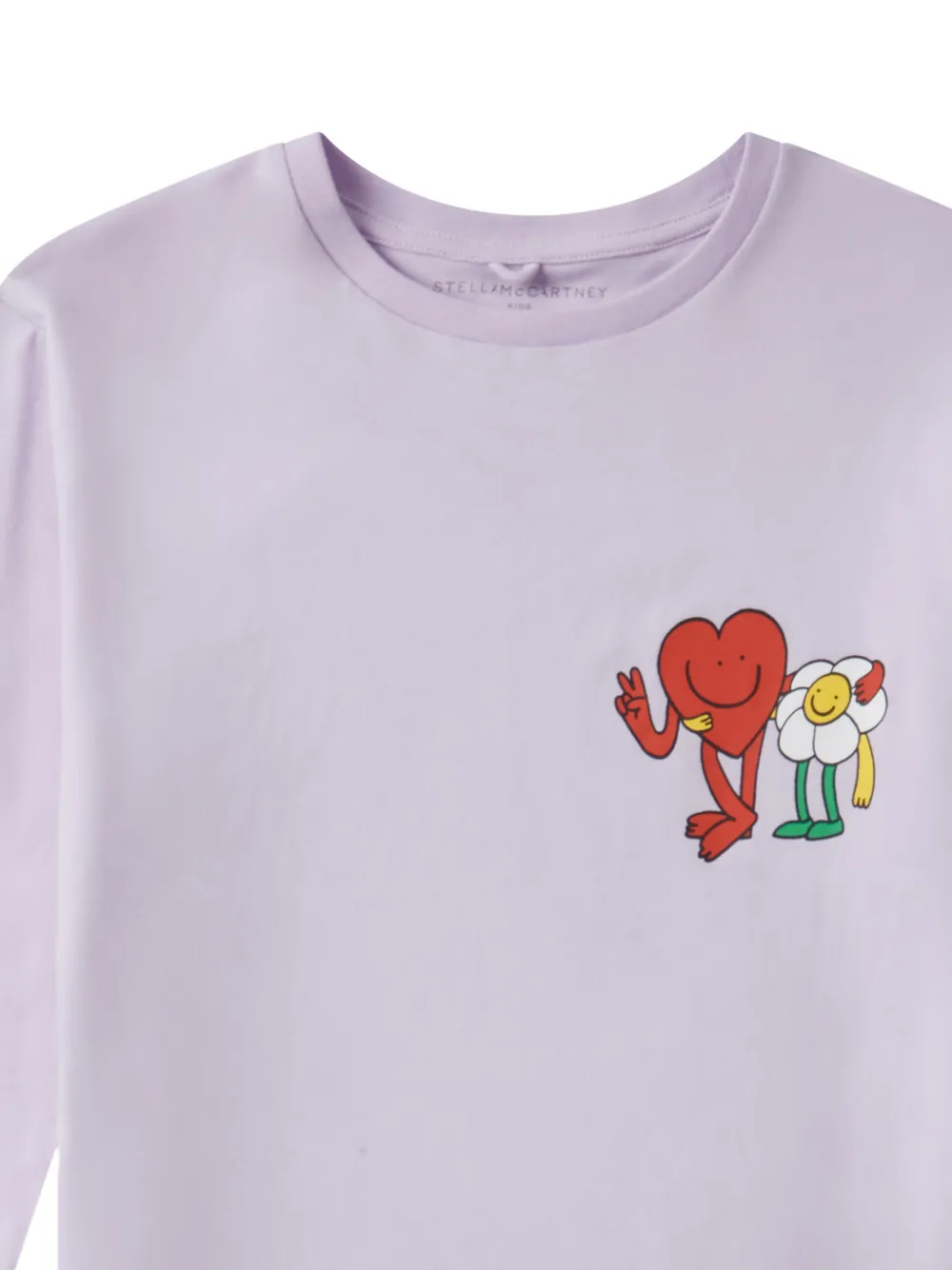 Stella McCartney Kids T-shirt met grafische print Paars