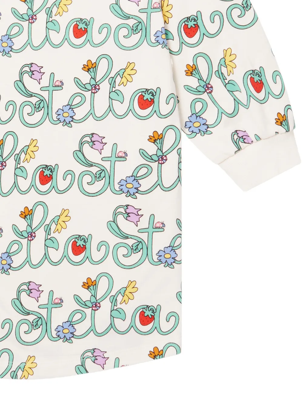 Stella McCartney Kids Stella Vine sweaterjurk met bloemenprint en logoprint Wit