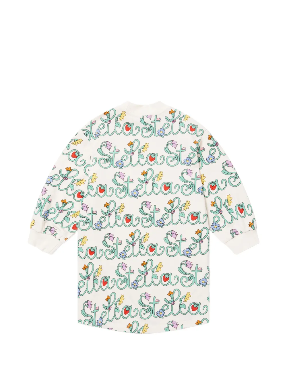 Stella McCartney Kids Stella Vine sweaterjurk met bloemenprint en logoprint Wit