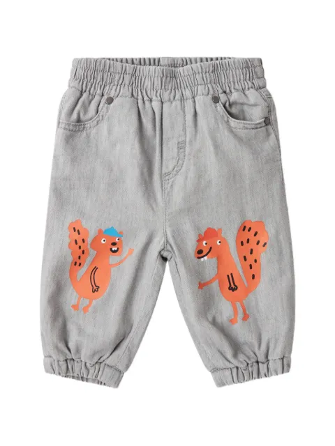 Stella McCartney Kids squirrel-print elasticated jeans