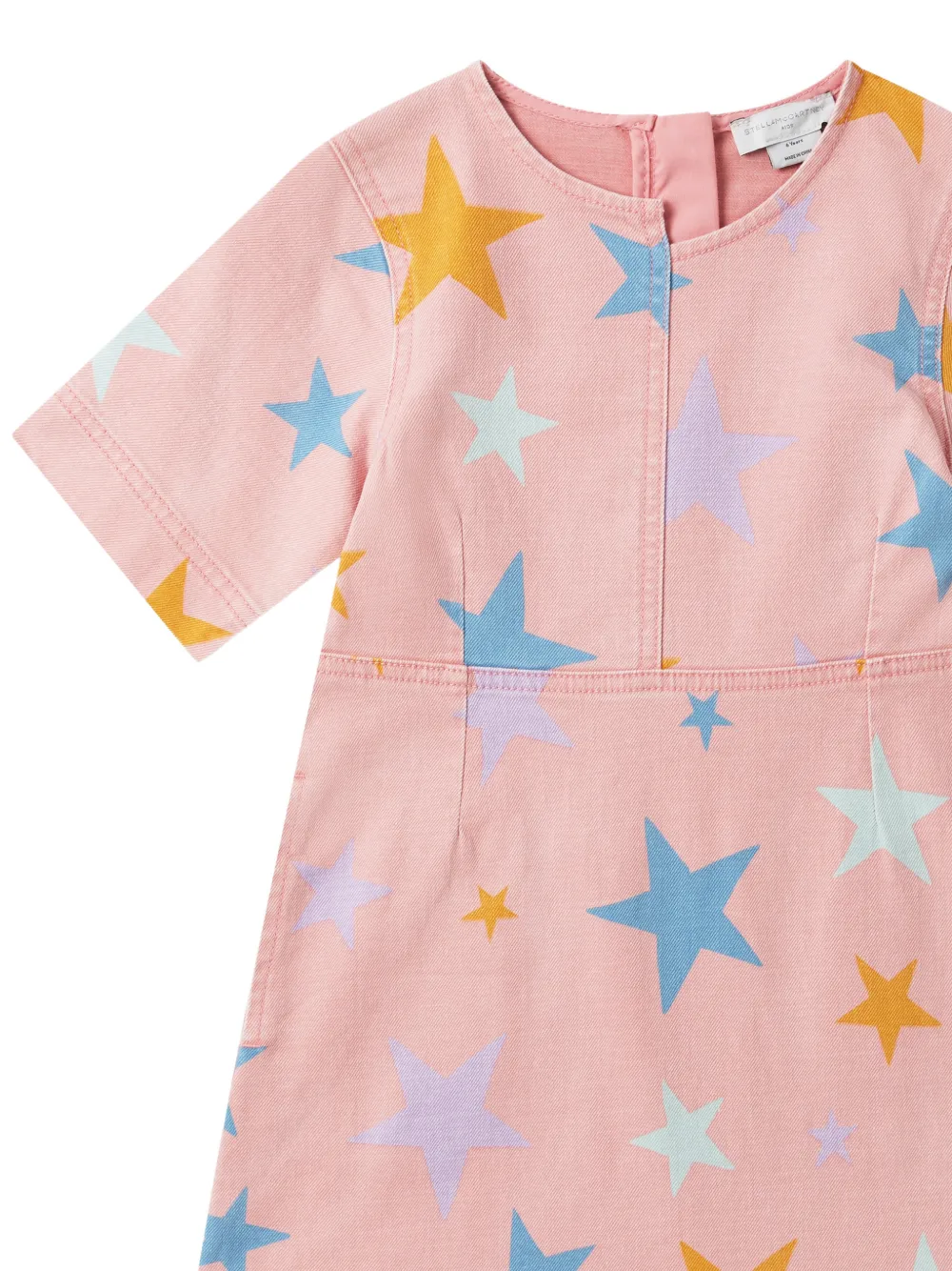 Stella McCartney Kids Midi-jurk met sterrenprint Roze
