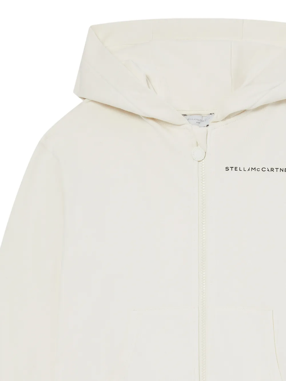 Stella McCartney Kids Hoodie met logoprint en rits Beige