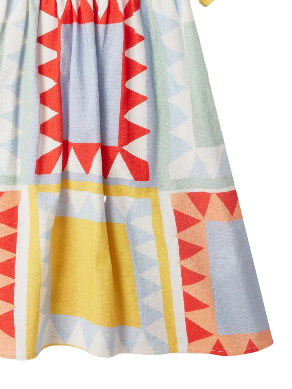 Stella McCartney Kids Jurk met geometrische print en ruches Wit