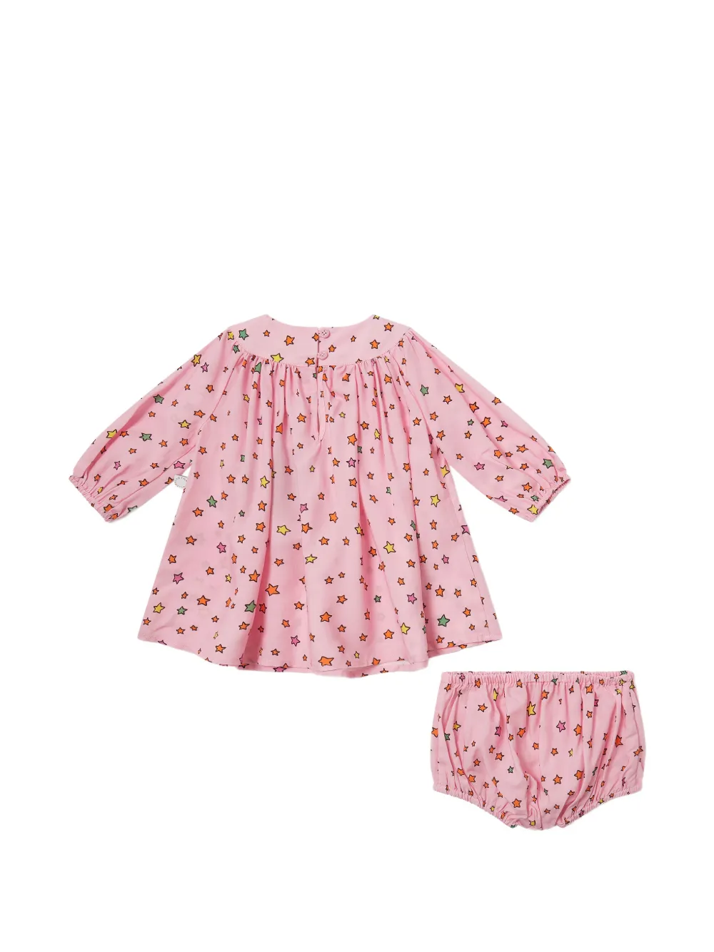 Stella McCartney Kids Gesmockte jurk met sterprint (set van twee) Roze