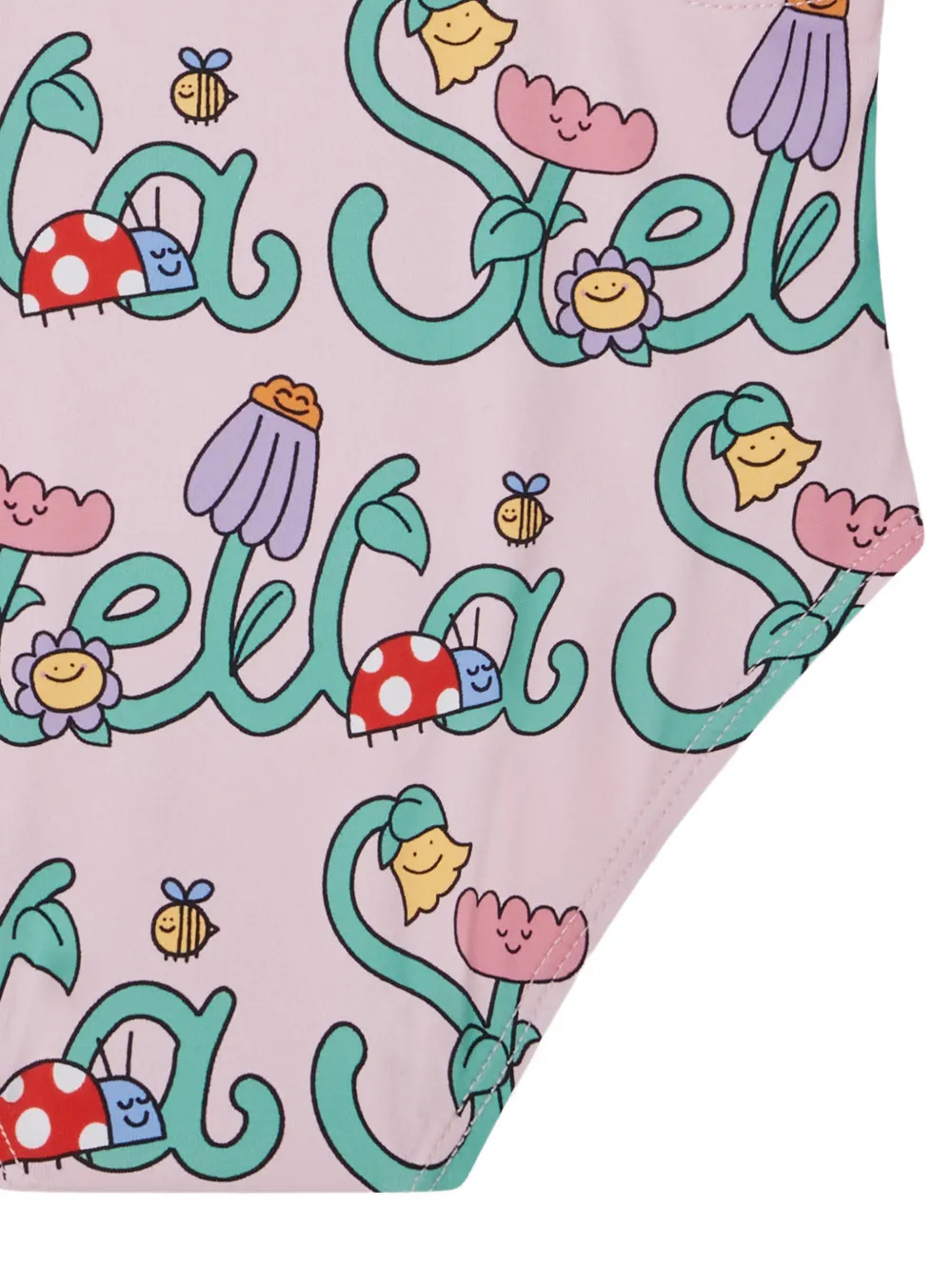 Stella McCartney Kids Stella Vine badpak met ruches en logoprint Roze