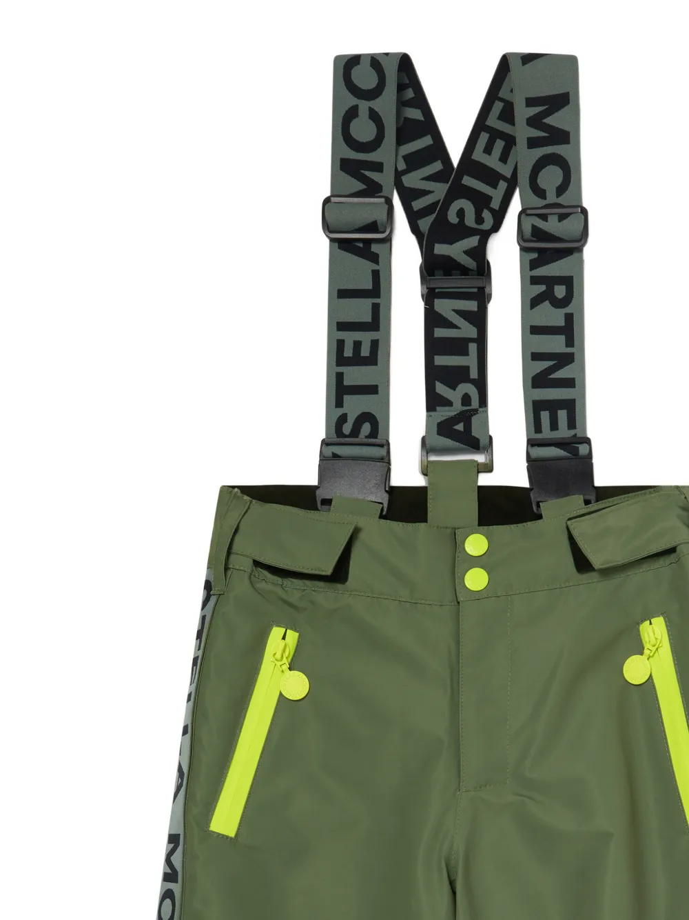 Stella McCartney Kids Skibroek met logoprint en beugel Groen
