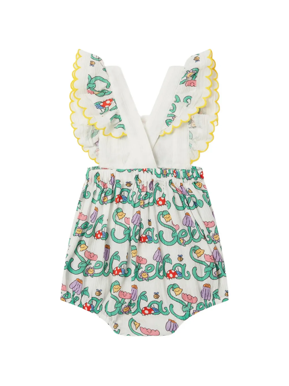 Stella McCartney Kids Body met ruches en print Groen