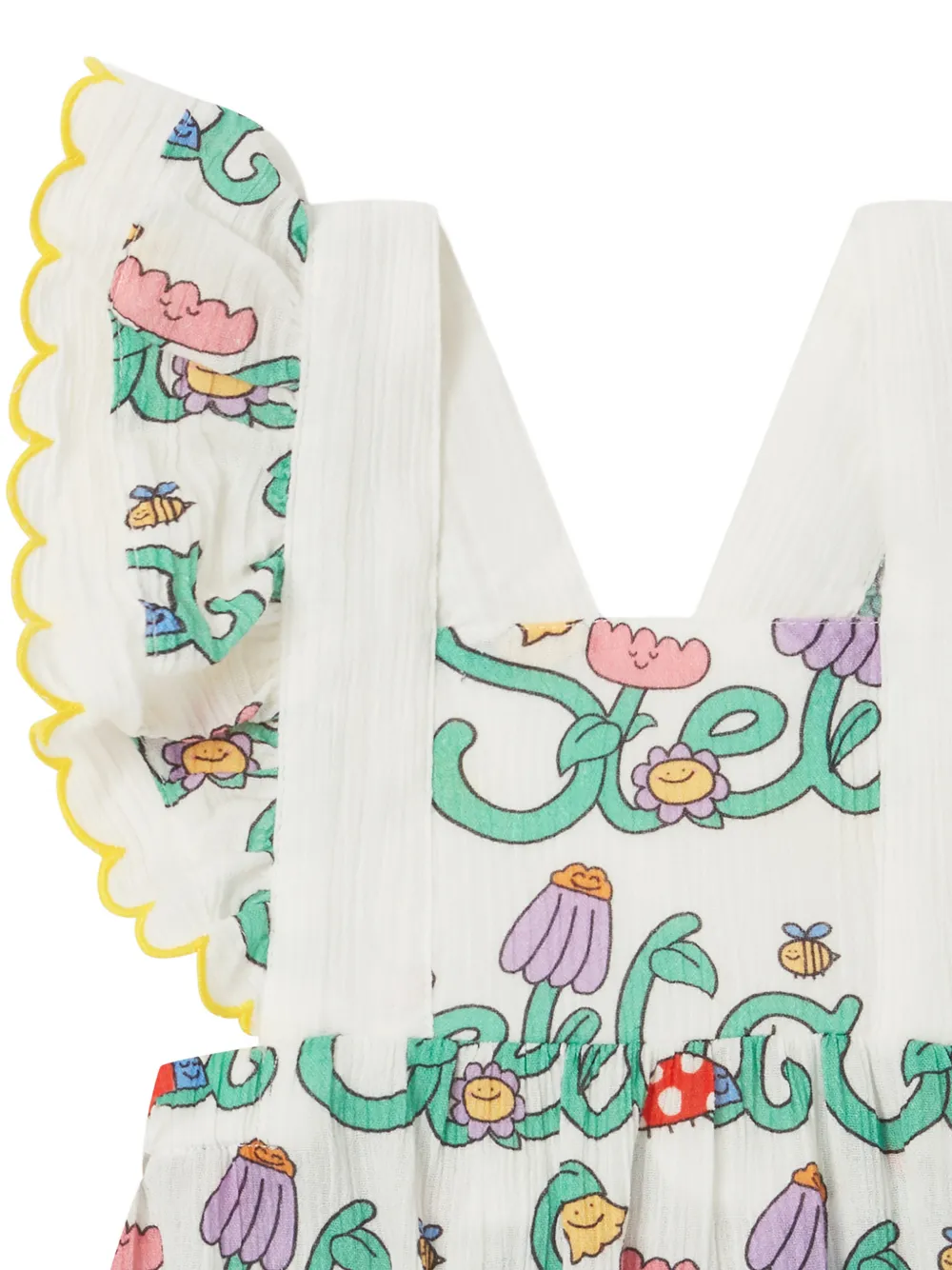 Stella McCartney Kids Body met ruches en print Groen