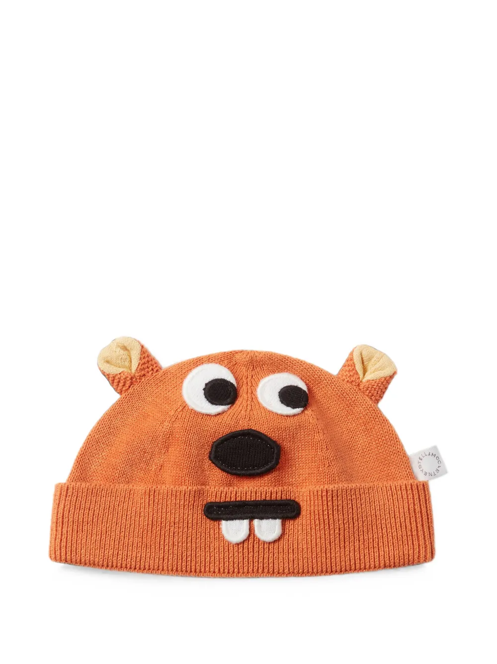 Stella McCartney Kids bear-motif beanie hat - Arancione