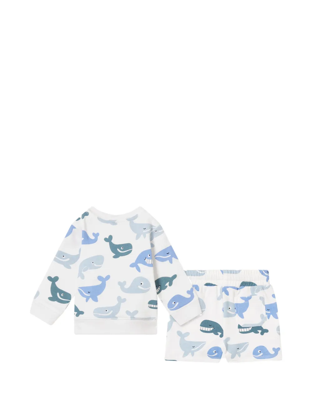 Stella McCartney Kids Katoenen trainingspak met walvis-print Wit