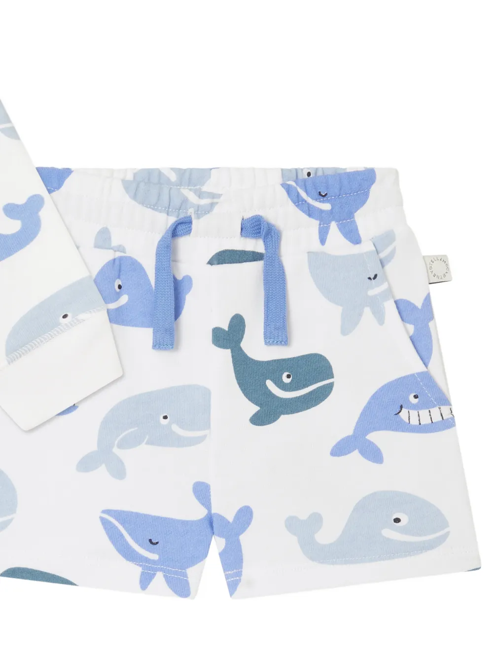 Stella McCartney Kids Katoenen trainingspak met walvis-print Wit