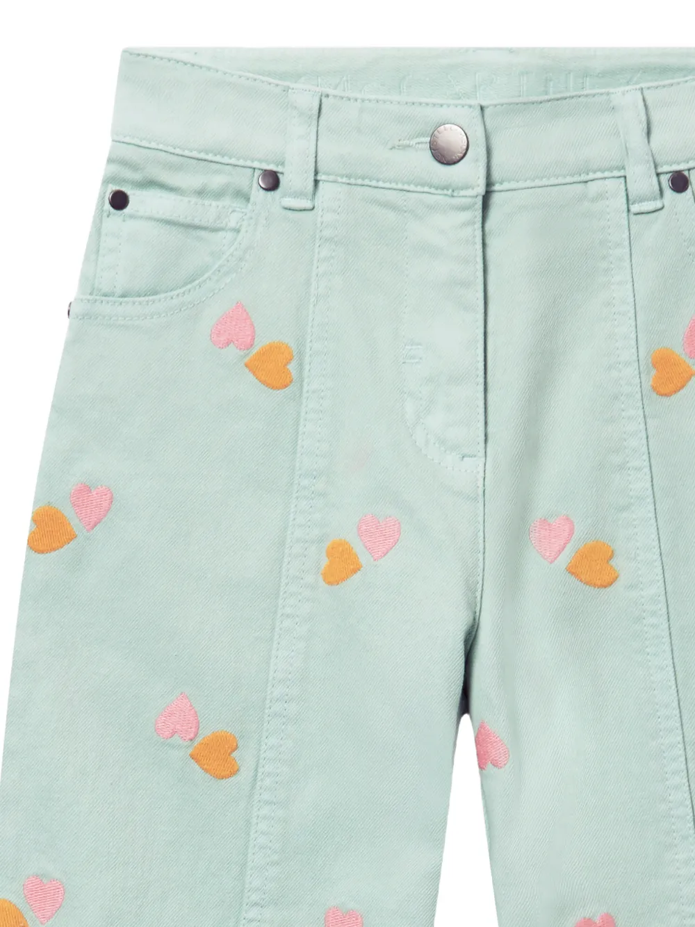 Stella McCartney Kids Broek met geborduurd hart Groen