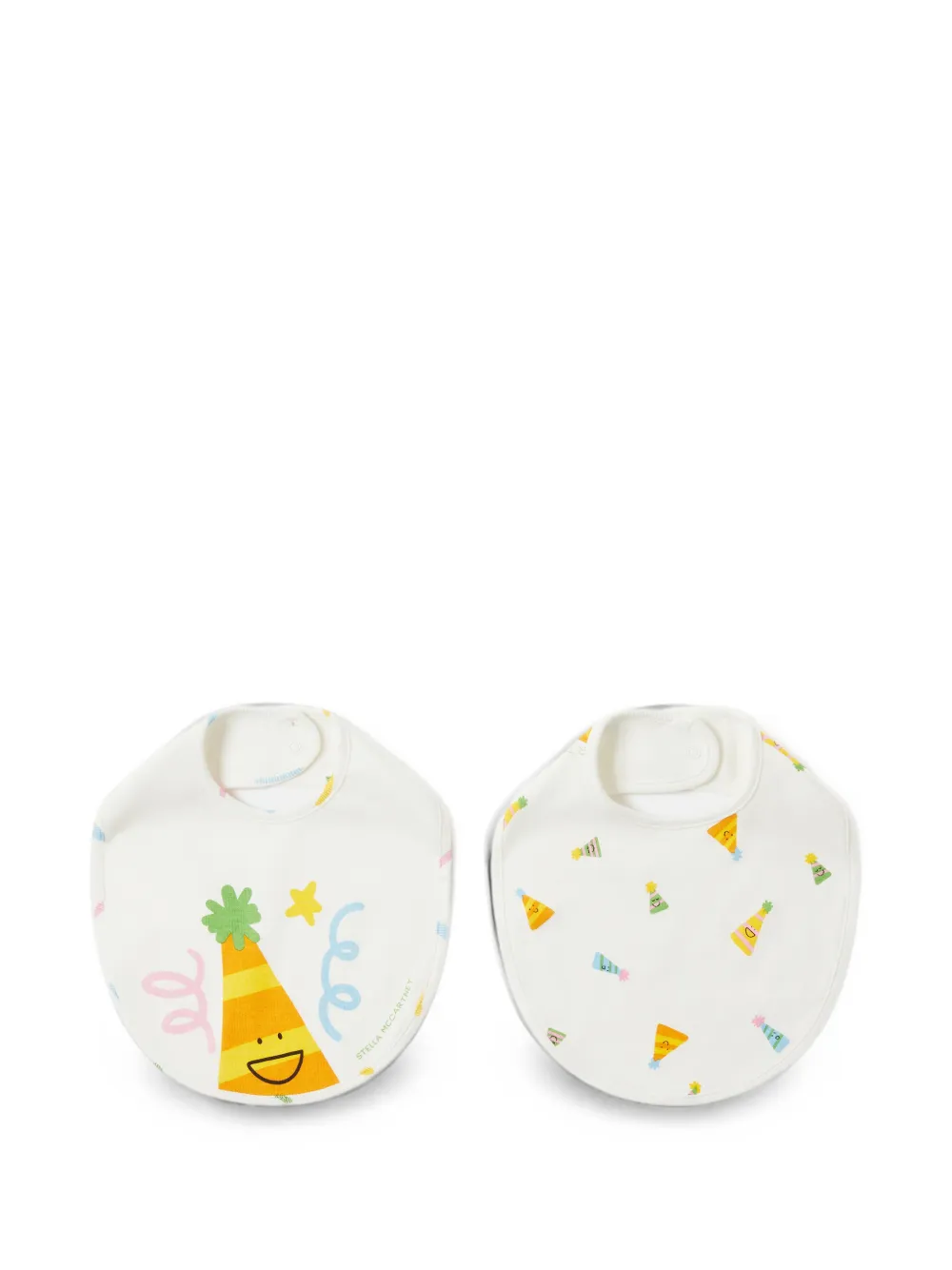 Stella McCartney Kids Party Hat graphic-print bib set - Bianco