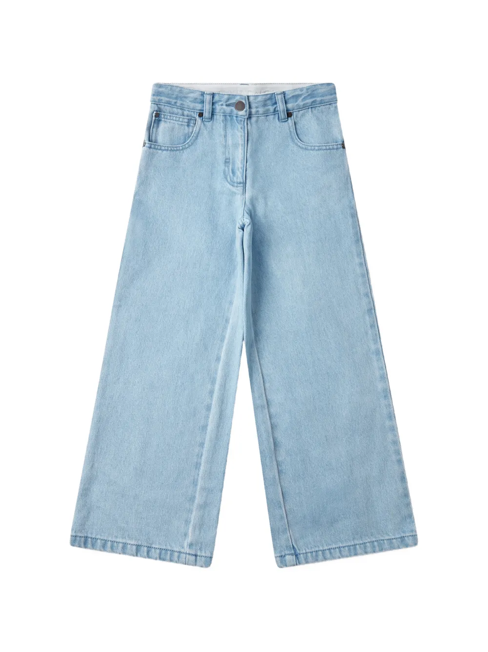 Stella McCartney Kids flower-print wide-leg jeans - Blu