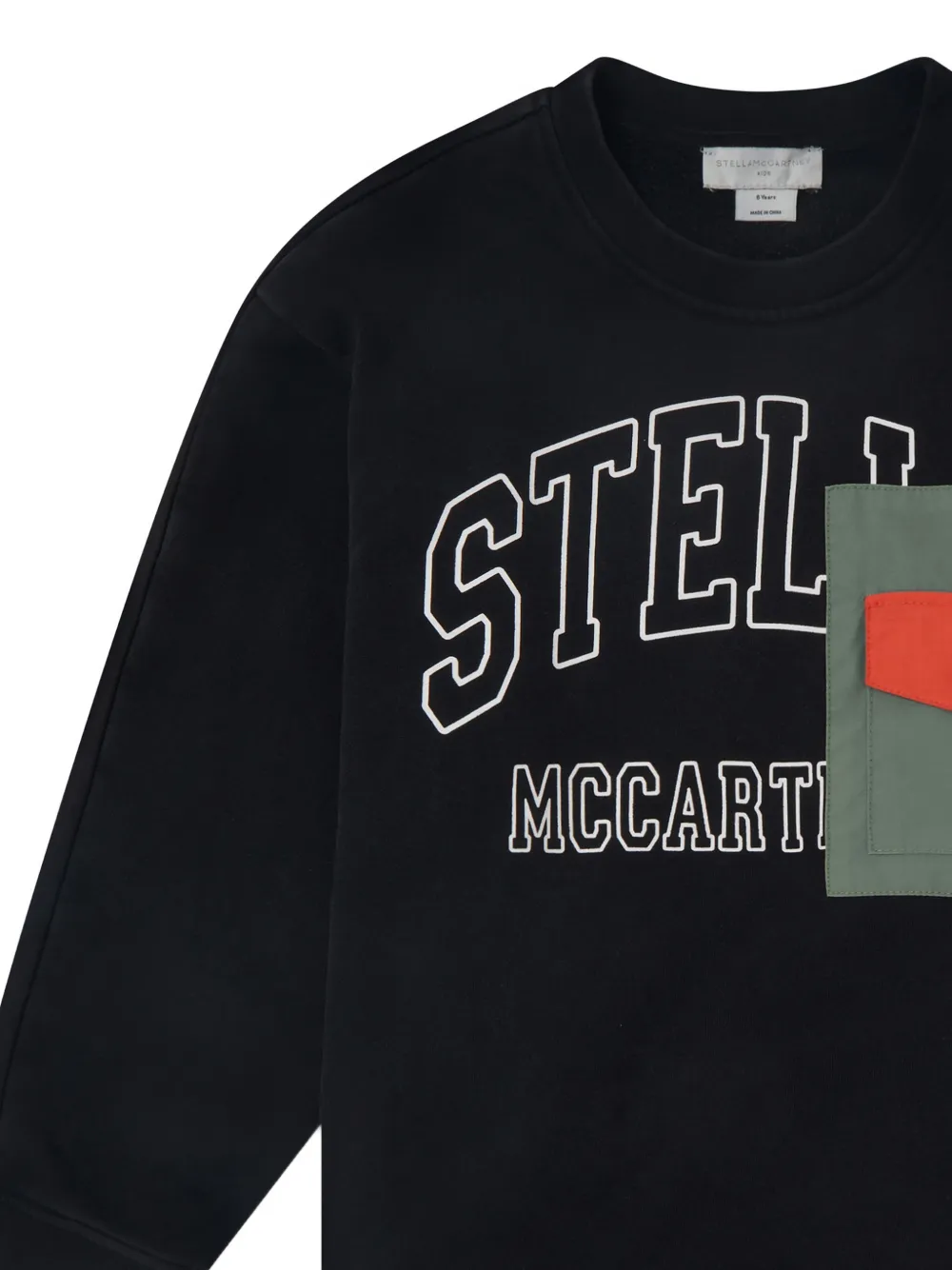 Stella McCartney Kids Trui met logo-print en ritszak Zwart