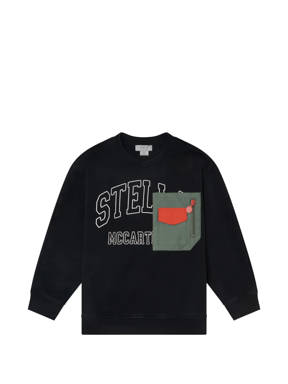 Stella McCartney Kids logo-print zip-pocket sweater - Nero