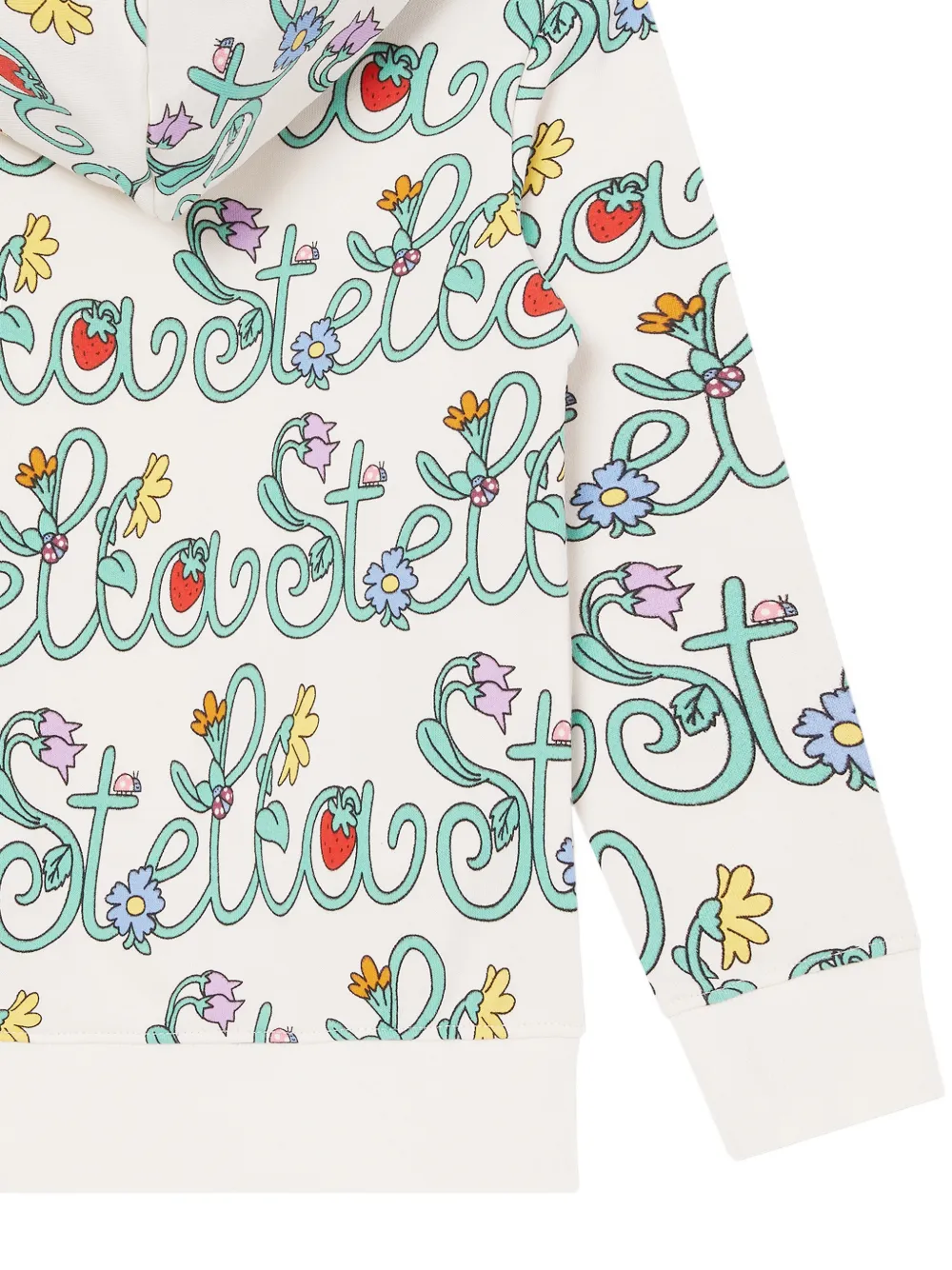 Stella McCartney Kids Stella Vine hoodie met rits en logoprint Wit