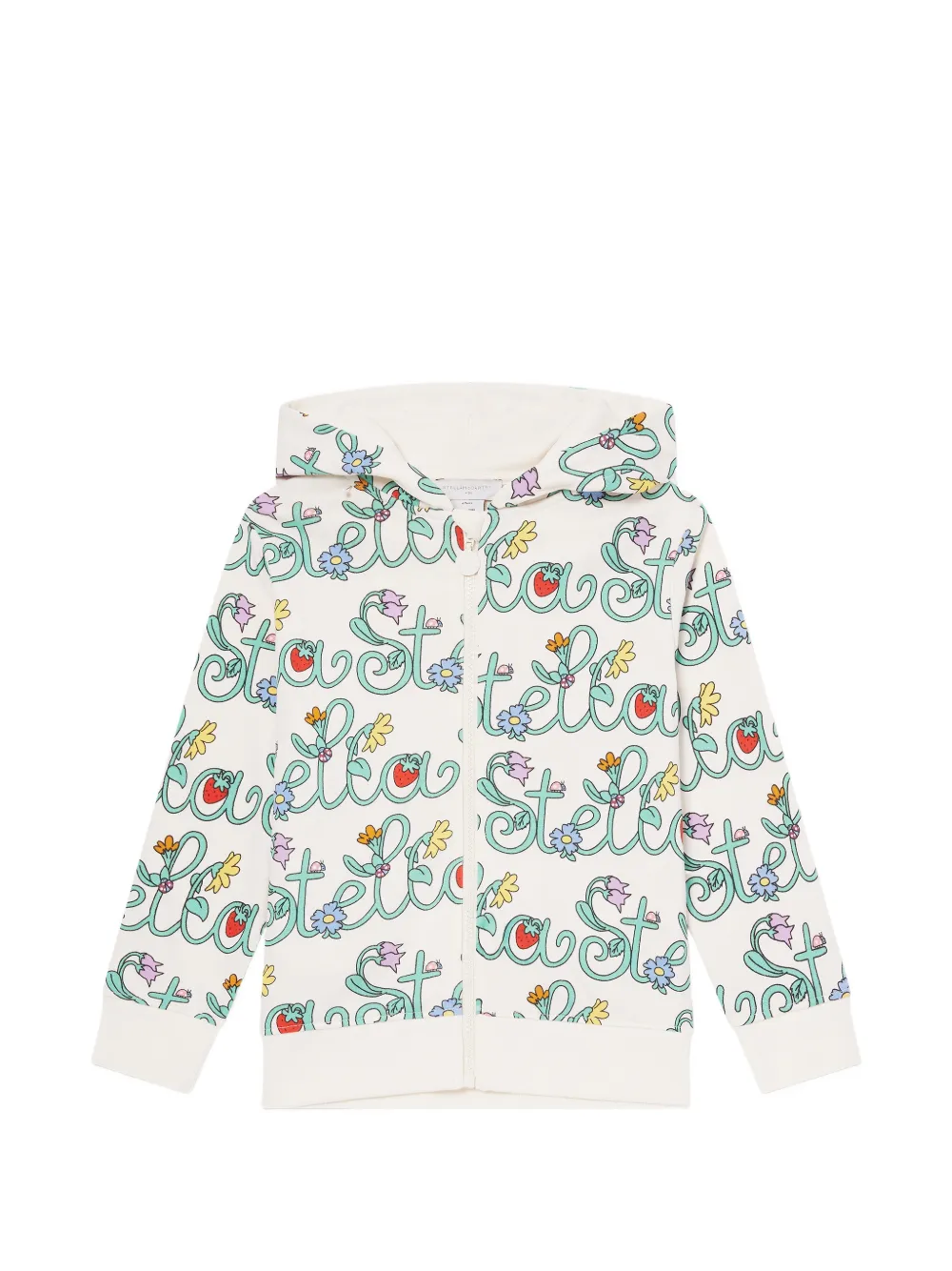 Stella McCartney Kids Stella Vine logo-print zip-up hoodie - Bianco