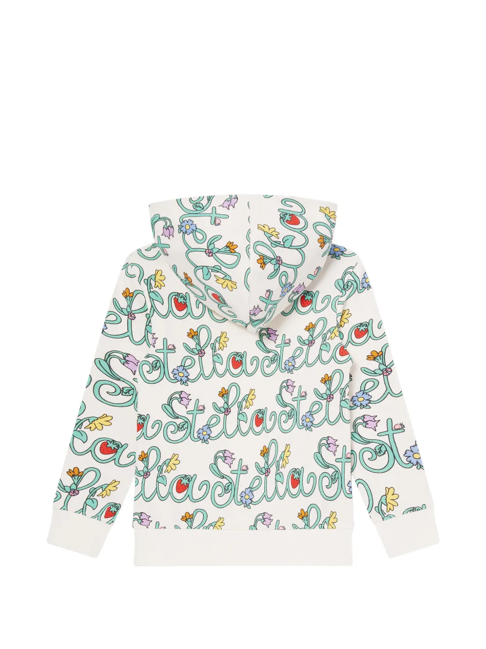 Stella McCartney Kids Stella Vine hoodie met rits en logoprint Wit