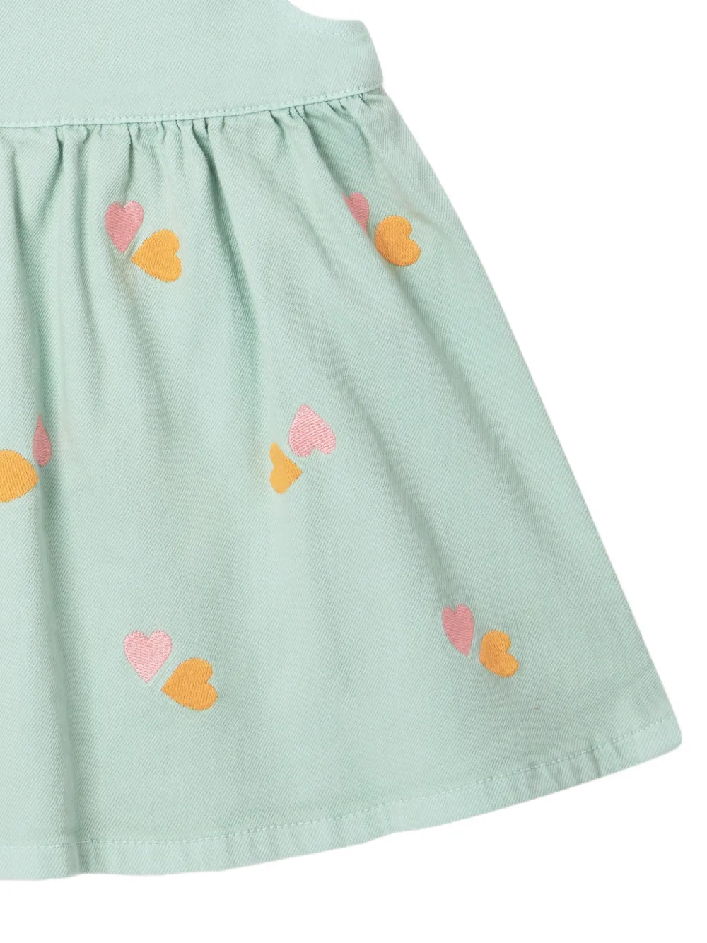 Stella McCartney Kids Jurk met geborduurd hart Groen