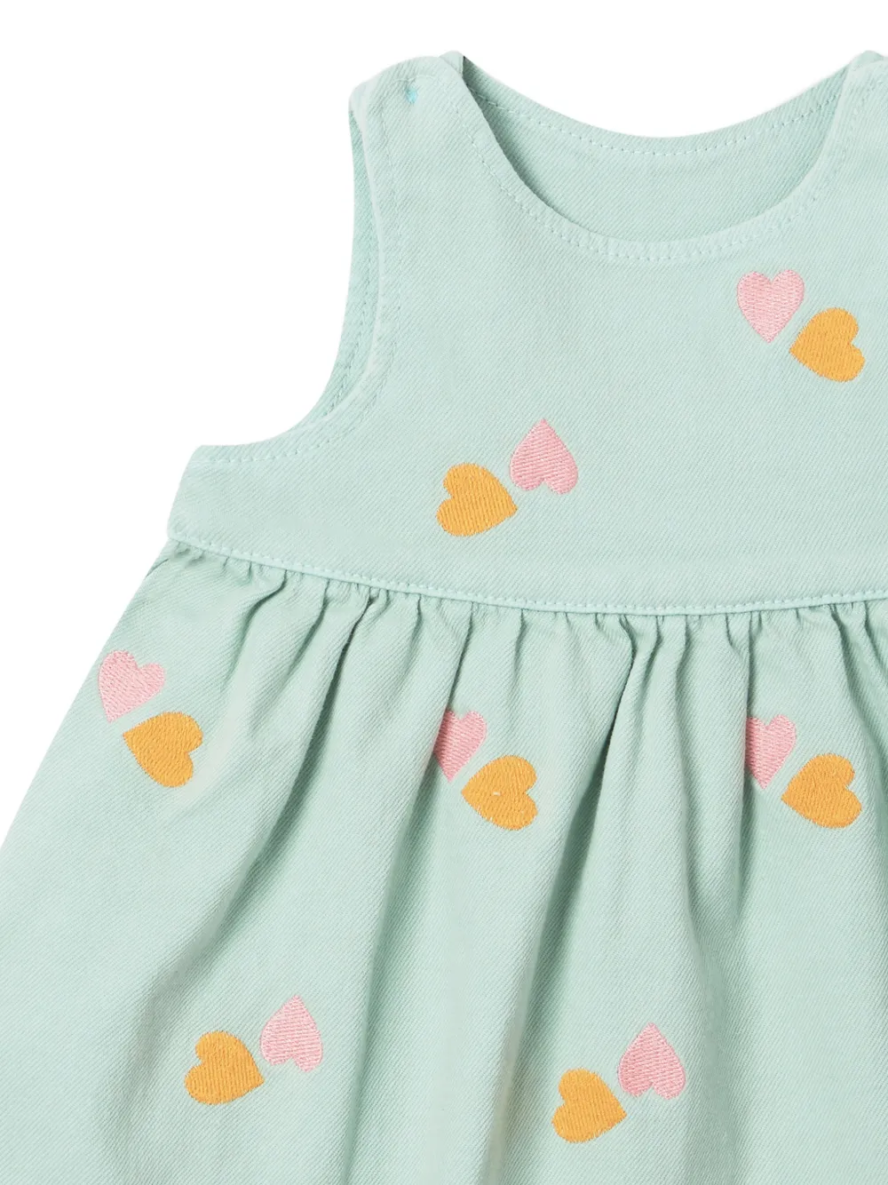 Stella McCartney Kids Jurk met geborduurd hart Groen