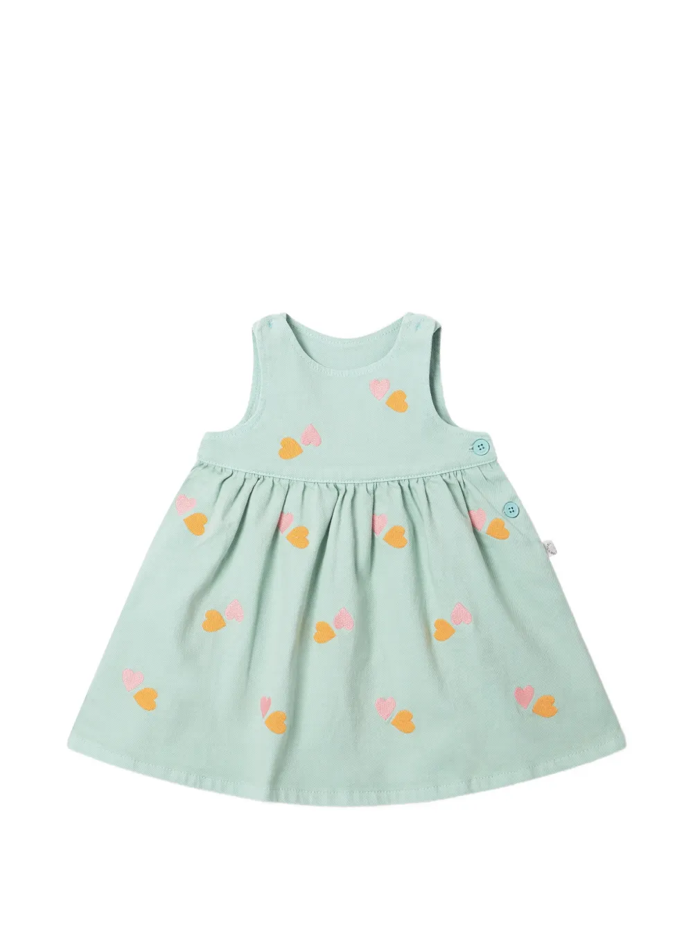Stella McCartney Kids heart-embroidered flared dress - Verde